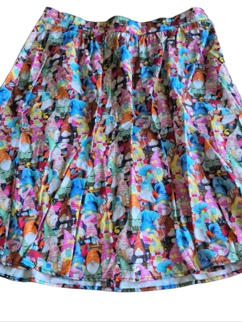 Retrolicious XL Gnome Sewing Print Skirt New With Tags Novelty